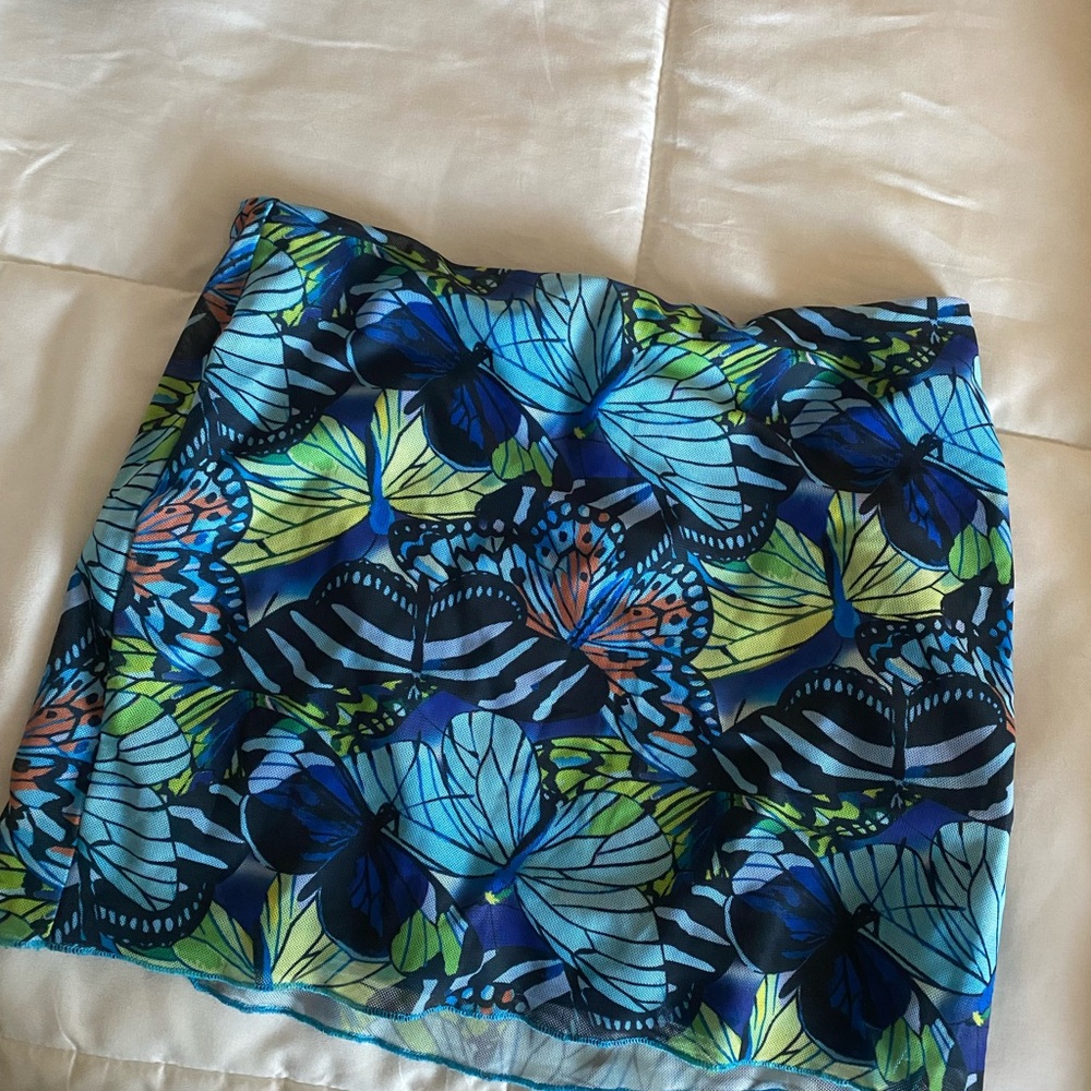 Vibrant Butterfly Print Mini Skirt